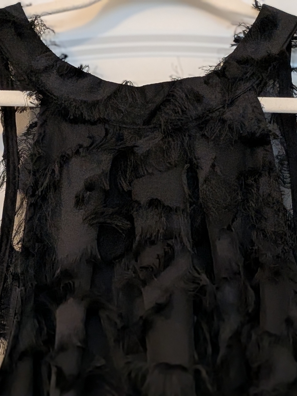 Black Textured Fringe Sleeveless Cami